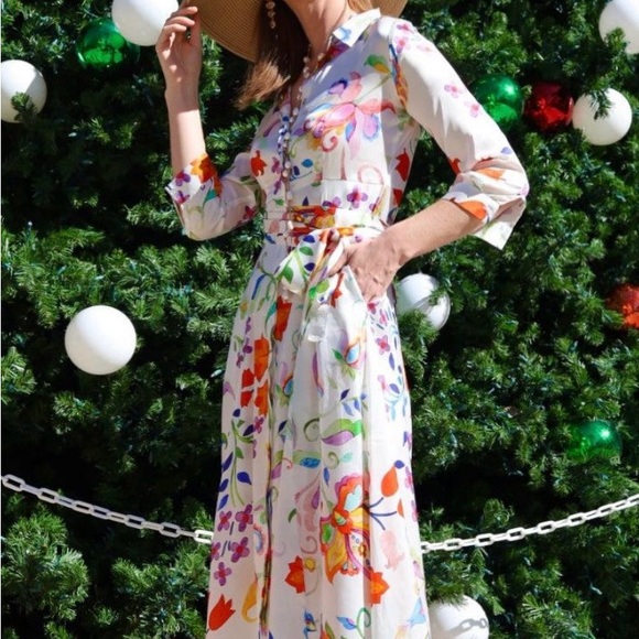 MARINA Dresses & Skirts - Silk dress marina st Barth beautiful